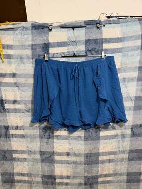 Culture Code Swiss Dot Ruffle Shorts Blue 3X